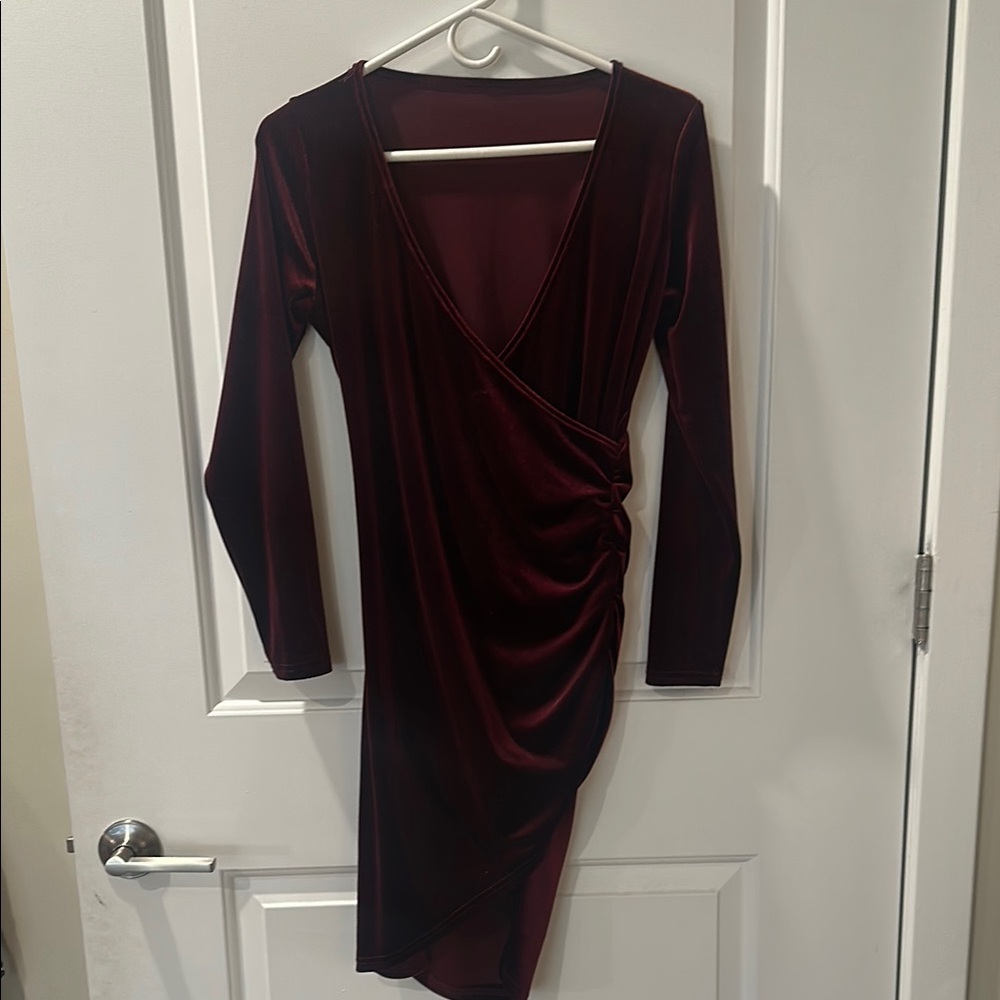 Elegant Burgundy Wrap Dress